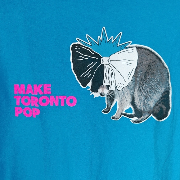 Graphic Tee Make Toronto Pop Sia Bow Racoon Cotton - Picture 5 of 10